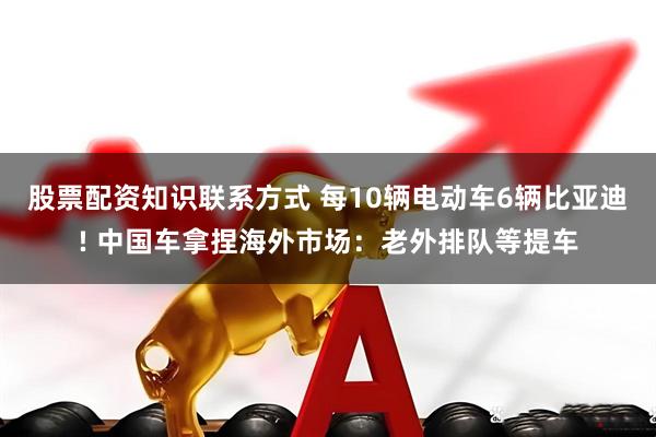 股票配资知识联系方式 每10辆电动车6辆比亚迪! 中国车拿捏海外市场：老外排队等提车